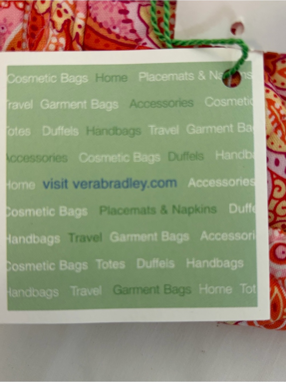 Vera Bradley Vintage Bitty Betsy Sherbet Pink & Orange Paisley Quilted Tote - Picture 5 of 8
